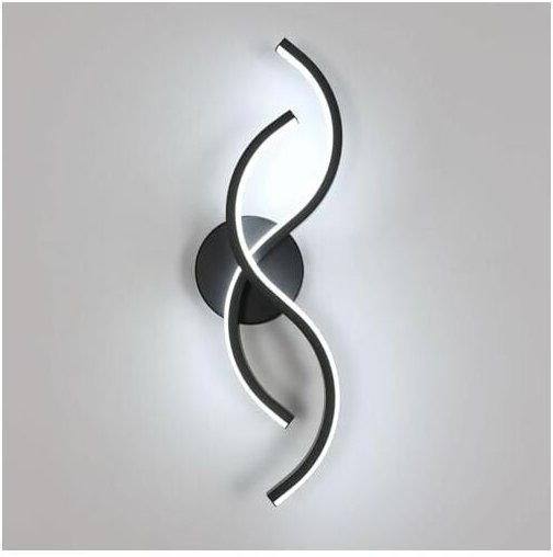 Aluminium Wandleuchte, schwarz, exklusives Design, 27W, warmes Licht 3000K, für moderne Dekoration - Goeco