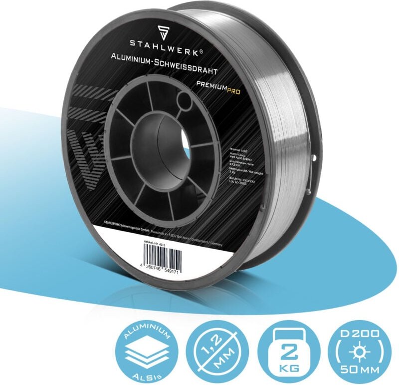STAHLWERK Schweißdraht MIG MAG Alu Drahtrolle ER4043 Si5 1,2 mm S200 D200 2 kg