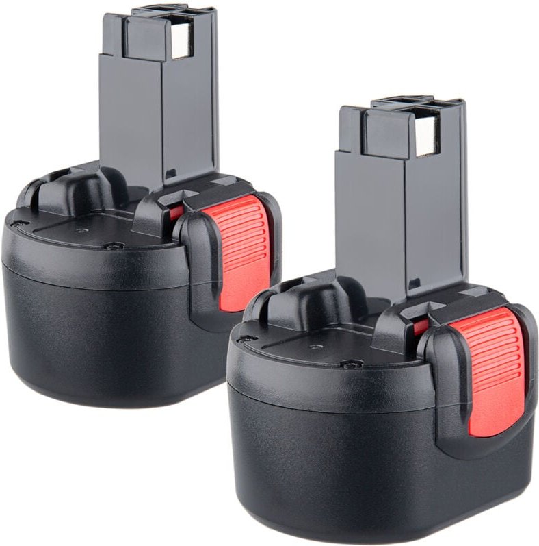 Pdstation - 2x 9,6V 4,8Ah Ersatz für Bosch ni-mh Batterie kompatibel mit Bosch 2607 335 674, 2607 335 682, BAT0408, BAT0...