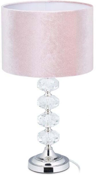 Tischlampe in kristall und samtrosa 88