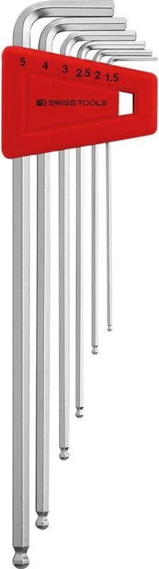 Thumbnail - Pb Swiss Tools - Winkelschraubendreher- Satz im Kunststoffhalter 6-teilig 1,5-5mm lang Kugelkopf