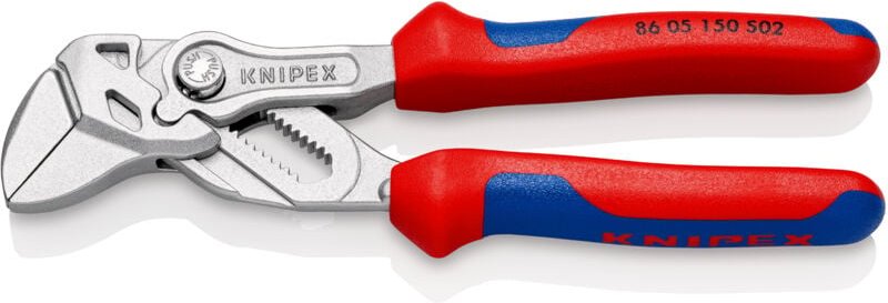 Knipex - Zangenschlüssel mit aufgerauten Backen, mit Mehrkomponenten-Hüllen, verchromt 150 mm