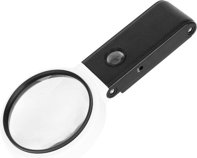 Beleuchtete Lupe, dimmbare Lupenlampe, Standlupenlampe mit klappbarem Ständer - Shining House