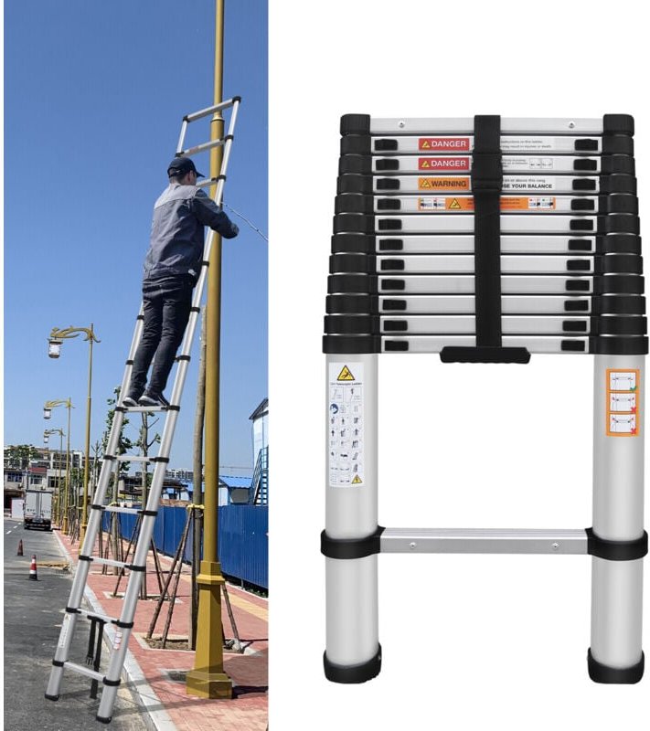 Dayplus - Alu 5m Teleskopleiter Stehleiter Anlegeleiter Mehrzweckleiter Ladder Leiter diy