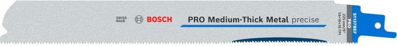 Pro Medium-Thick Metal precise S1137BEF Säbelsägeblatt, 1,1 x 25 x 225 mm, 5 Stück - Bosch