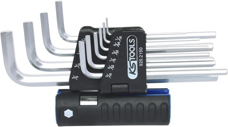 3 in 1 Innen6kant-Winkelstiftschlüssel-Satz,10-tlg lang, Zoll