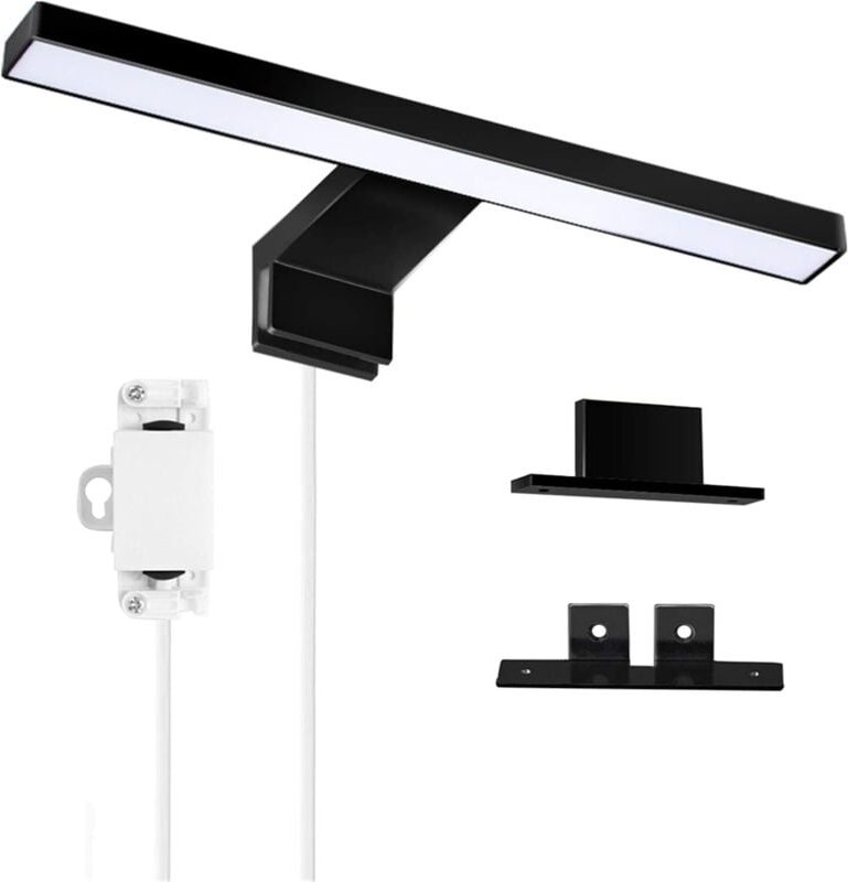 LED-Badezimmerspiegelleuchte Schwarz 5 W 30 cm 400 lm, Schrankleuchte Kaltweiß 6000 K, IP44 wasserdichte Badezimmerschra...