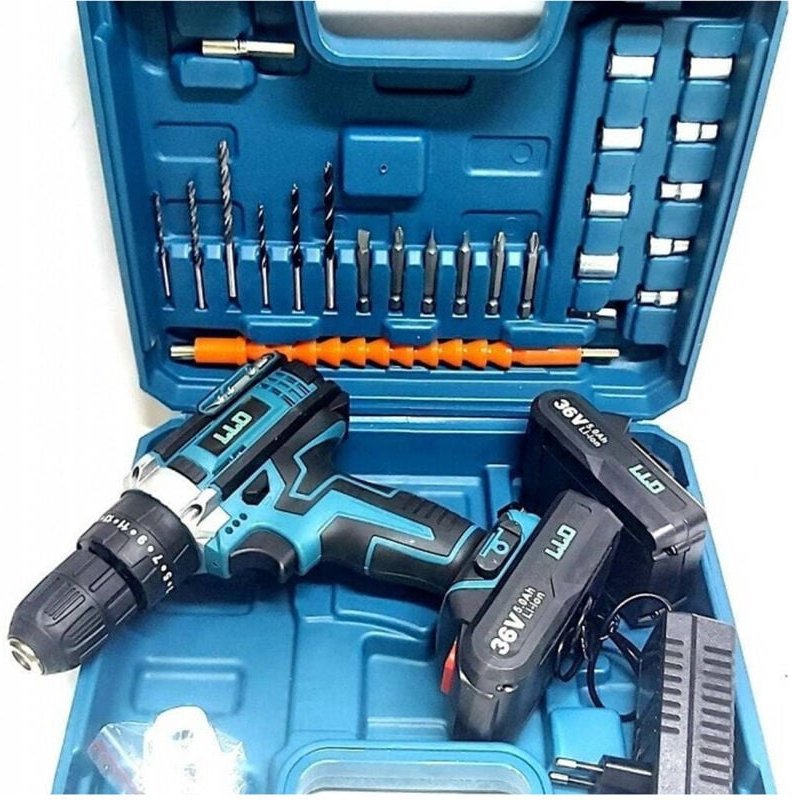 Trade Shop Traesio - Trade Shop - trapano avvitatore doppia batteria litio 36 v max + valigetta 26 accessorien lld -