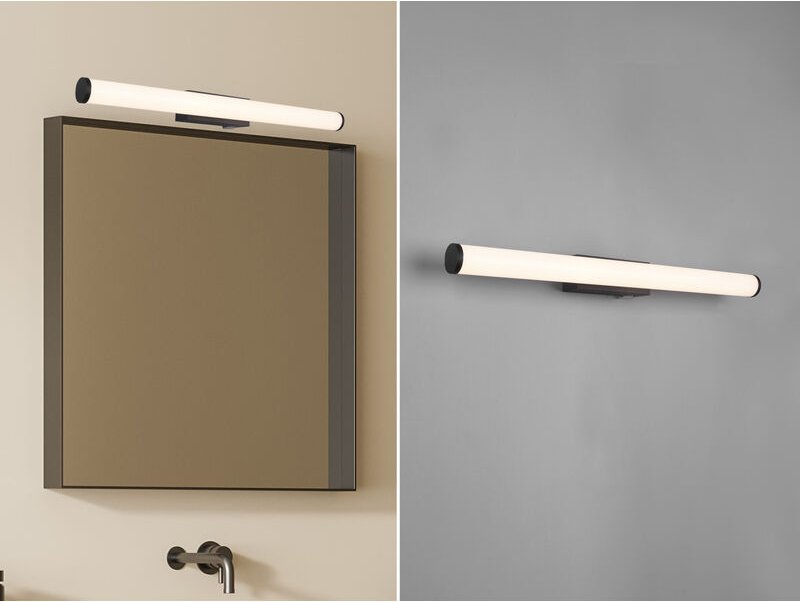 LED Bad Wandleuchte MATTIMO mit Schalter Schwarz - Spiegelleuchte, Breite 60cm