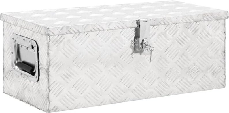 Gbly - Aufbewahrungsbox Silbern 70x31x27 cm Aluminium