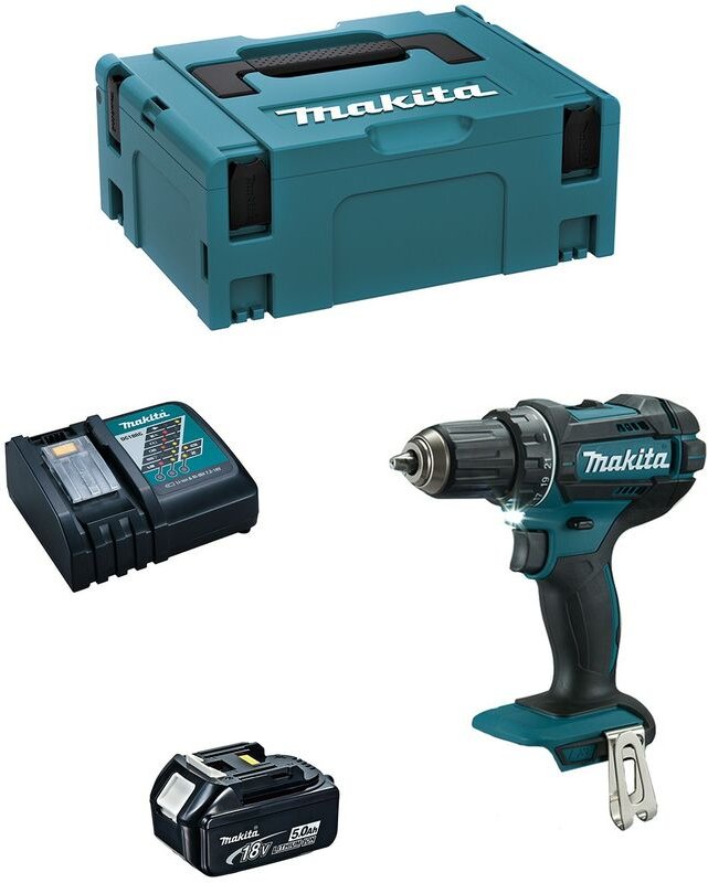 Bohrschrauber Makita DDF482RTJ1 (1 x 5,0 Ah + DC18RC + makpac 2)