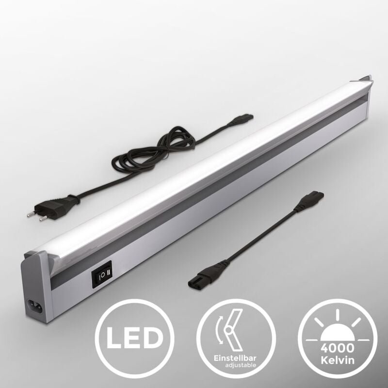 B.k.licht - Unterbauleuchte - 8,5W, 1000lm, led, Schalter, Stecker, neutralweiß, weiß