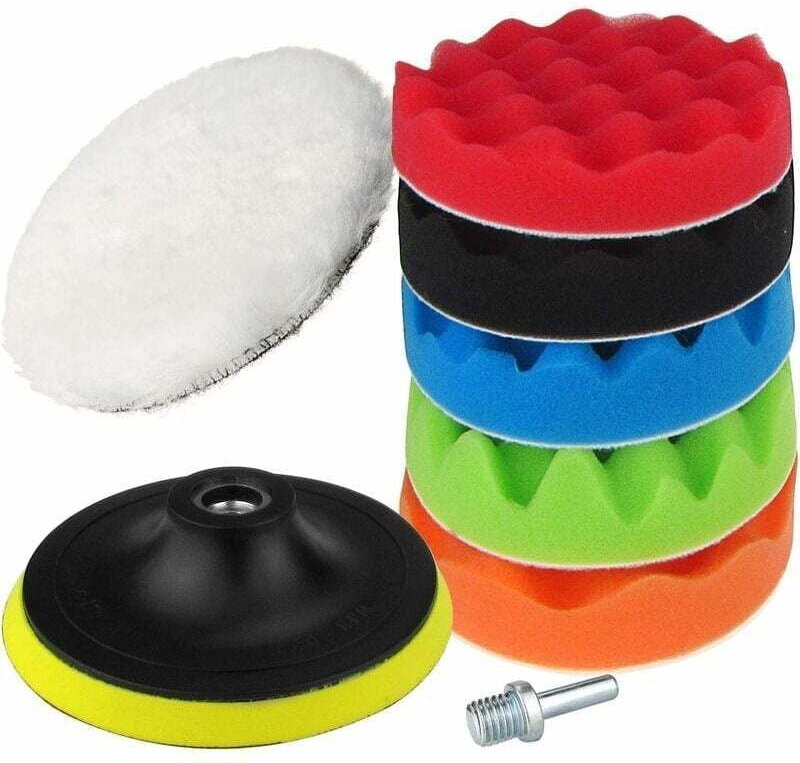 125 mm/5 Zoll Polierschwamm, Auto-Polierschwamm und Polierwachs-Kits aus Wolle, Polierpads mit M10-Bohradapter