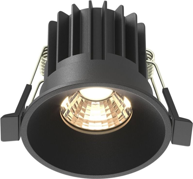 Maytoni Round Einbau-Downlight Schwarz 3000K 490lm