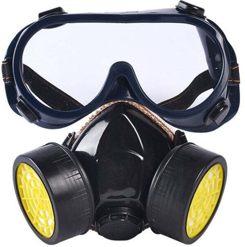 Ulisem Wiederverwendbare Atemschutzmaske, Doppelfiltermaske zum Schutz vor giftigen Dämpfen, Anti-Staub-Anti-Gas-Chemika...