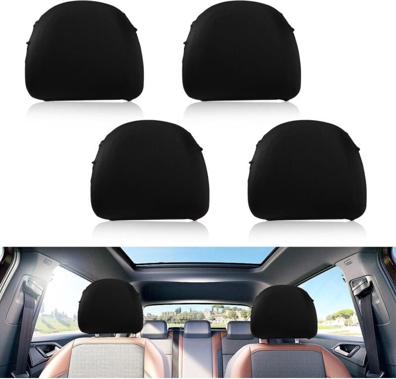 Auto-Kopfstützenbezug, universell, waschbar, Auto-Kopfstützenbezüge, Schutzbezüge für alle Autos, SUV, LKW, Jeep, 4 Stüc...