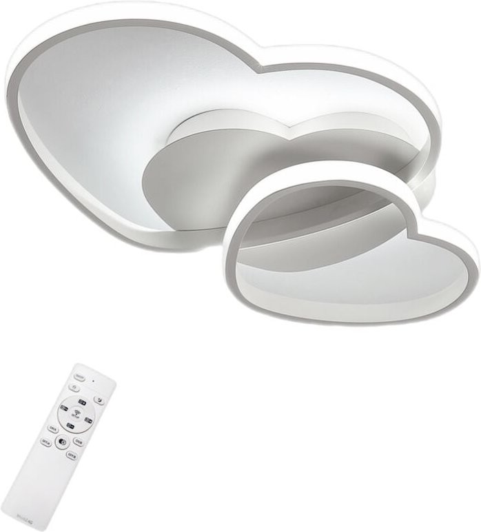 Goeco - Herzförmige LED-Deckenleuchte, Dimmbare moderne Deckenleuchte mit Fernbedienung aus Silikon und Aluminium für Wo...