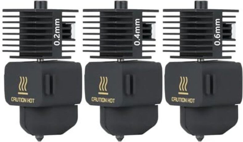 3-teiliges Hotend-Druckkopf-Kit für A1 Mini/A1: 0,2 mm + 0,4 mm + 0,6 mm Extruder-Upgrade, Hochtemperatur-Düse (0,4 mm) ...