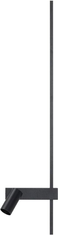 LED Wandleuchte mit Leselampe 80 cm hoch GU10 Schwarz Wandlampe