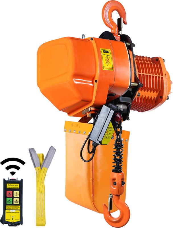 Elektrischer Kettenzug, 2000 kg Tragkraft, 6 m Hubhöhe, 6,6 m/min Geschwindigkeit, 230 v, dreiphasiger Brückenkran mit G...