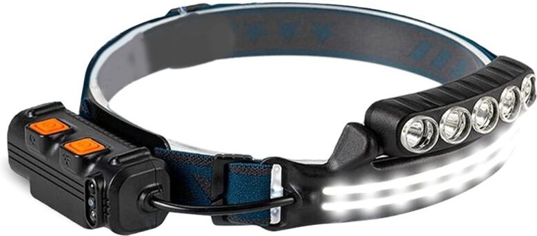 Superhelle Lampe mit hoher Lumenzahl, Bewegungssensor und rotem Licht, 3+3 Modi, wasserdichte Schutzhelm-LED für Erwachs...