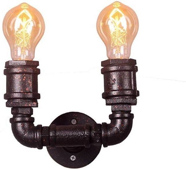 Vintage-Wandleuchte aus Rohr 'copper'.