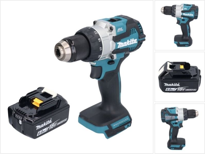 Makita DHP 489 G1 Akku Schlagbohrschrauber 18 V 73 Nm Brushless + 1x Akku 6,0 Ah - ohne Ladegerät