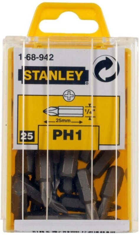 Spitze, Bitgriff Sechskant 1/4 25 Stück Ph1/25mm - S/68-942-1