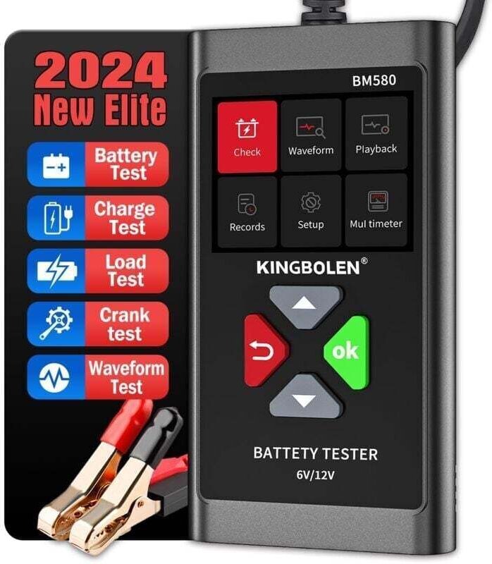 BM580 12V Autobatterietester, 100-2000 CCA Autobatterieanalysator, Lichtmaschinentester für Autos, Tester für Lade- und ...