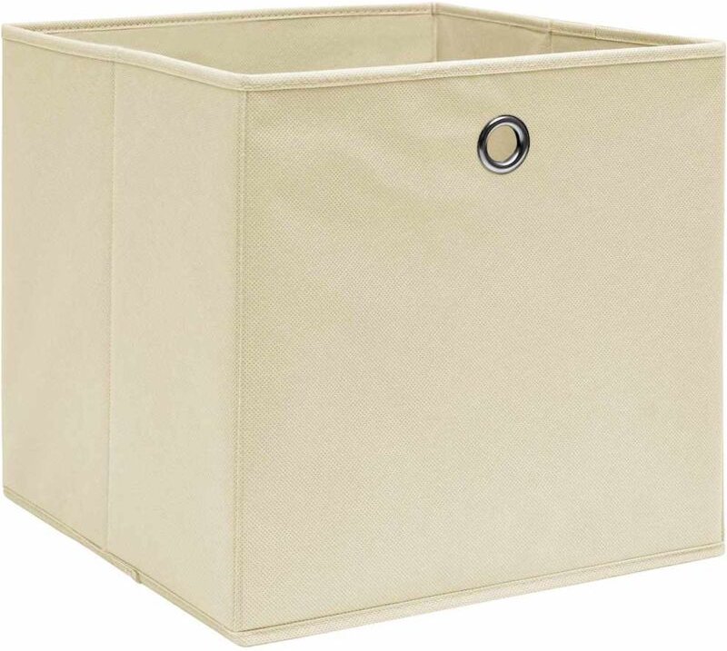 Aufbewahrungsboxen 10 Stk. Creme 32x32x32 cm Stoff Vidaxl