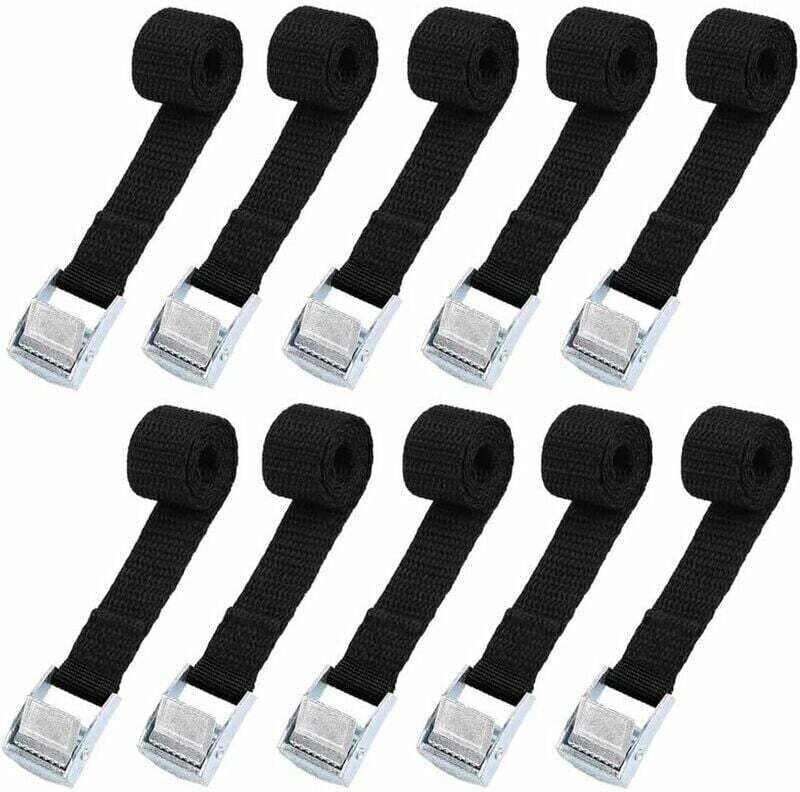 10 Stück 39 cm Spanngurte Befestigungsset für Motorrad-/Auto-/Fahrradträger Spanngurte Maximale Belastung 500 kg - Schwa...