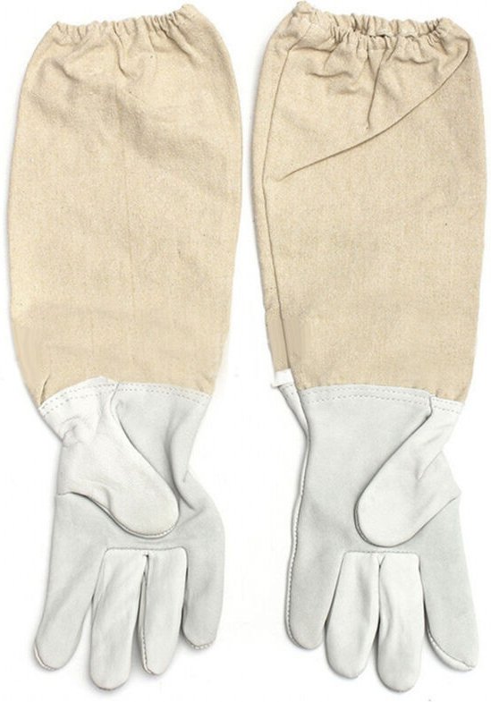 Atmungsaktive und bequeme Imkerhandschuhe aus Ziegenleder mit elastischem Bündchen, XXL Imkerbedarf