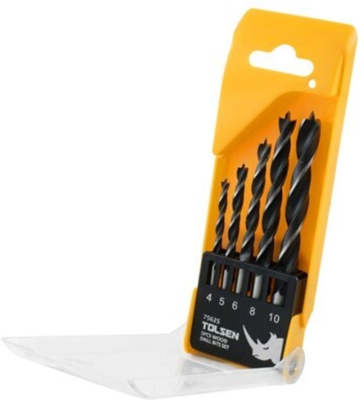 Satz 5stk Holzbohrer 4-5-6-8-10mm Tolsen