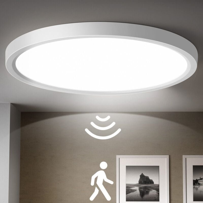 Led Deckenleuchte mit Bewegungsmelder Rund Flach Sensor Leuchte