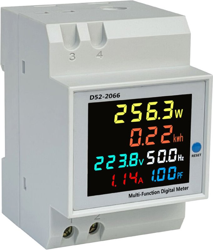 Fitags - Digitaler Energiezähler AC40-300V 100A - Geeichter Wechselstromzähler KWh - Amperemeter - Voltmeter - Zwischenz...