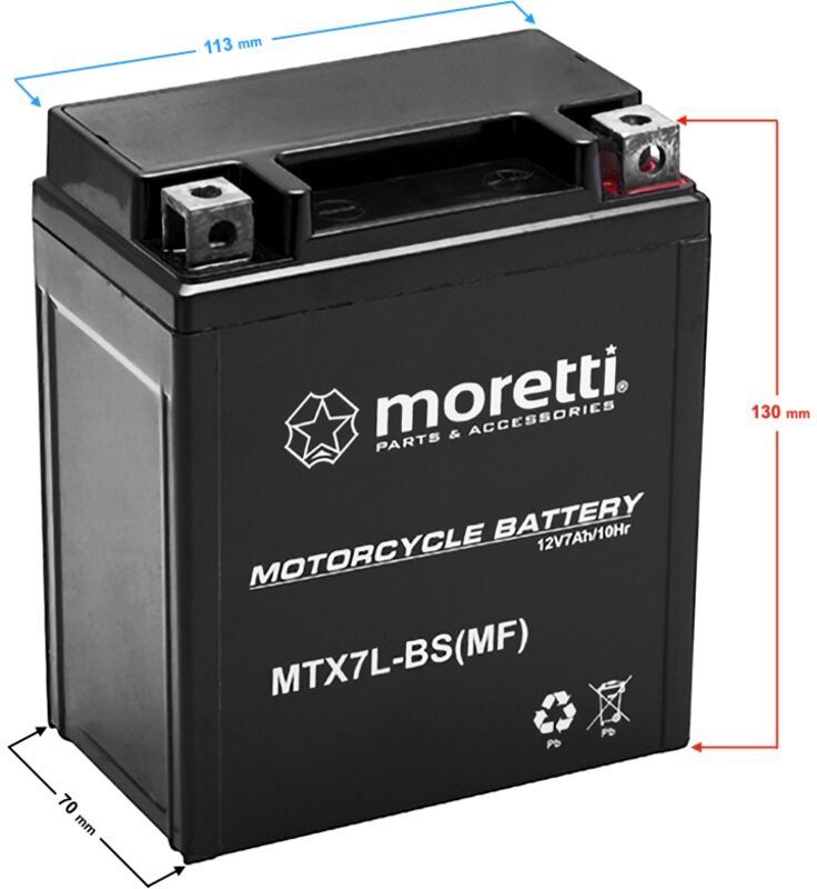 Moretti AGM (Gel) MTX7L-BS Batterie
