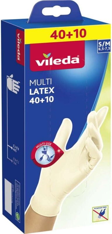 Multi Latex Einmalhandschuhe 40+10 s/m Einweghandschuhe - Vileda