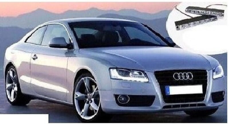 Trade Shop - Paar Leuchten Tagfahrlicht 6 LED Ultraweiß Weiß Auto Motorrad Tuning Camper Tagfahrlicht -