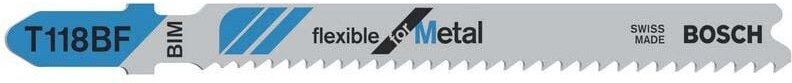 Bosch - Stichsägeblatt t 118 bf Gesamt-L.92mm Zahnt.1,9 -2,3mm BiM 5 St./Karte