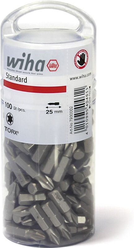 Bit Set Standard 25 mm torx® (T30) 100-tlg. 1/4' in Großpackung (40465) - Wiha
