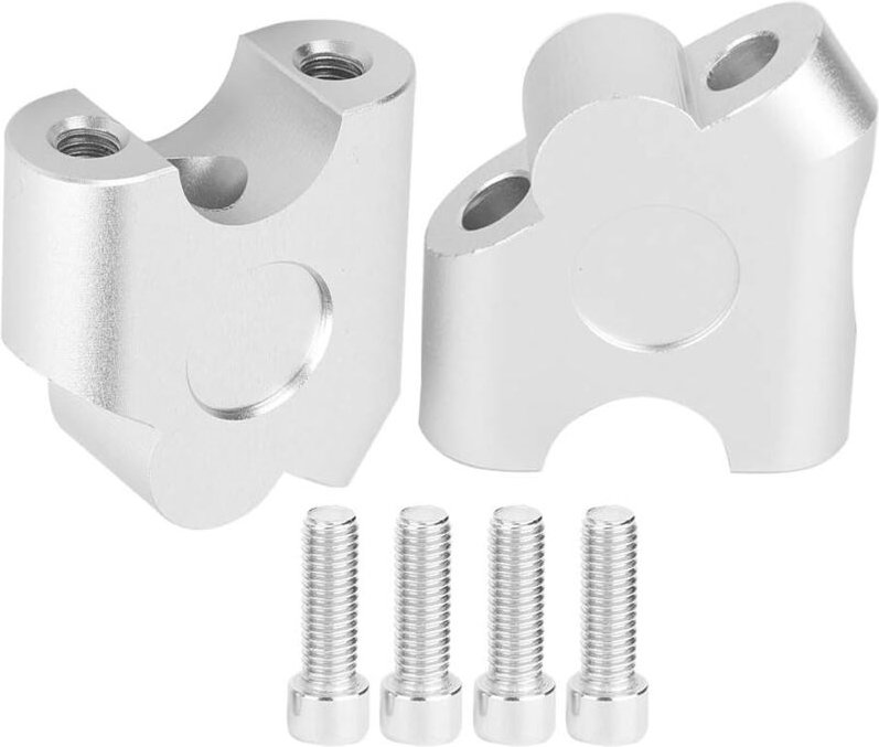 ZVD - Motorrad-Lenkererhöhung – Adapter für die hintere Montage für 22-mm-Lenker (Chrom)