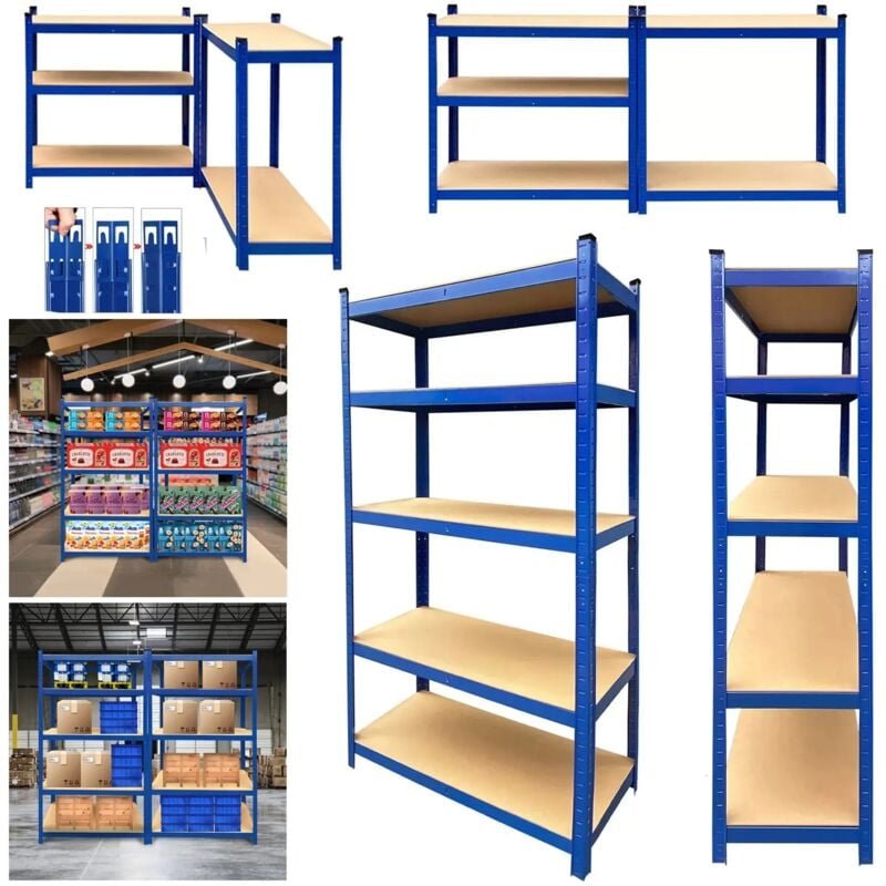 170 Metallregal Lagerregal Garage Werkstatt Speisekammer 5-stufig 875kg Traglast