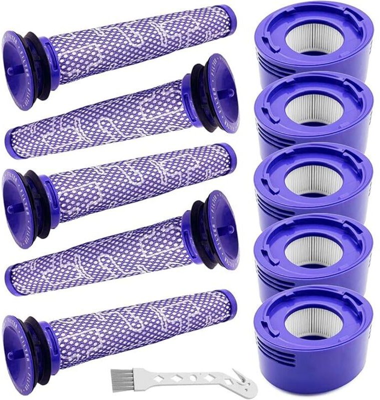 10er-Pack Filter für Akku-Staubsauger: 5 Vorfilter + 5 Nachfilter, Ersatzfilter, kompatibel mit V7 und V8, waschbar und ...