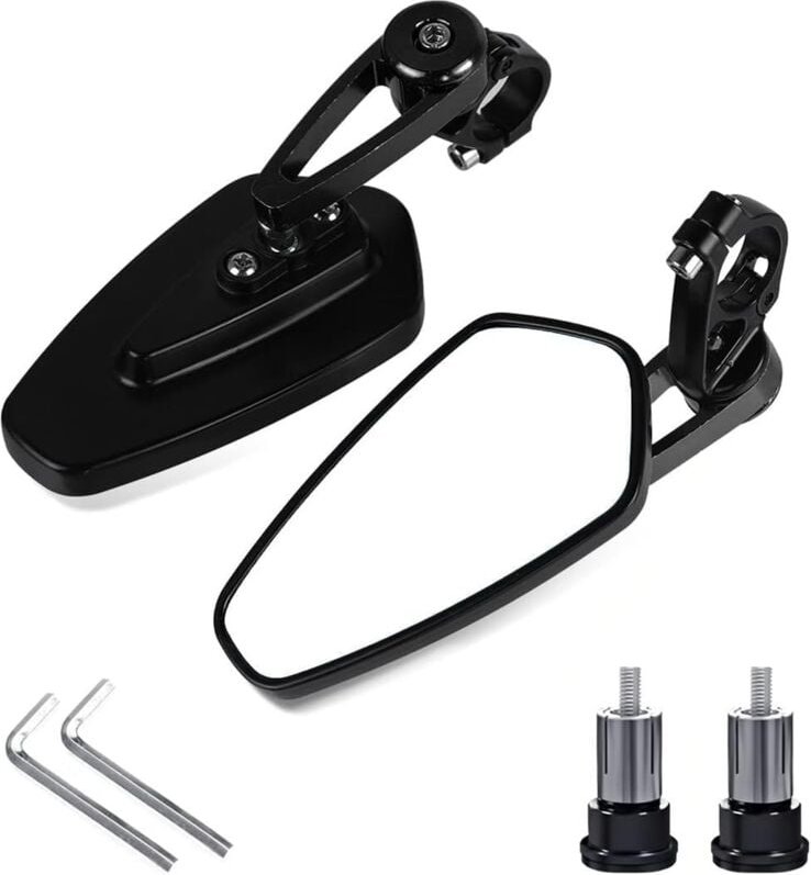 Rückfahr-Motorradspiegel, 7/8 Zoll, 22 mm, Universal-Aluminium-Rückspiegel, Lenkerende, Motorrad-Seitenrückspiegel für t...