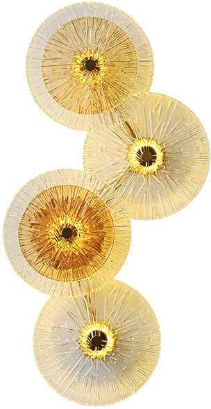 Luxuriöse Wandleuchte aus Glas, Kupfer, moderne LED-Wandlampe, Lotusblatt, fest verdrahtete Wandleuchter für Wohnzimmer,...