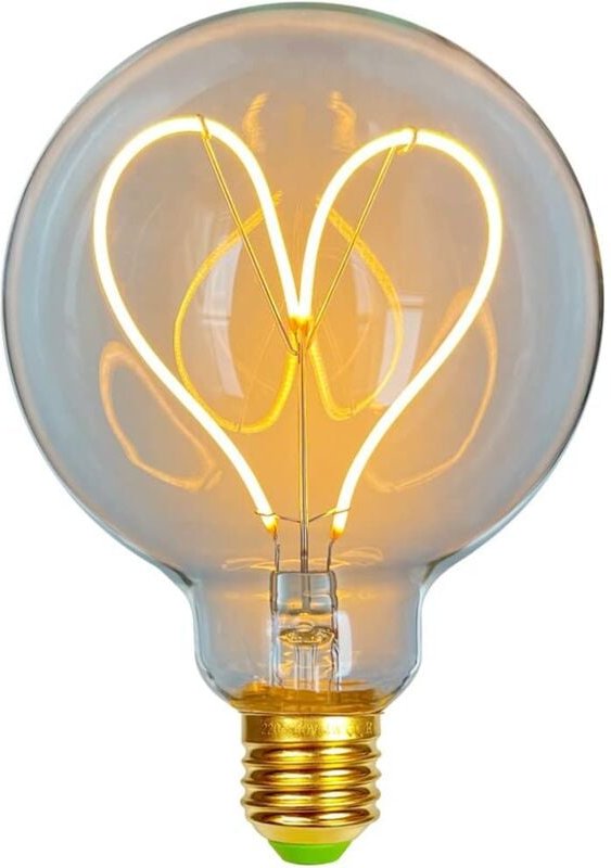 Ersandy - LED-Lampen, Vintage-Glühbirne, 4 w, dimmbar, antike Edison-LED-Glühlampe, 220/240 v, G95, herzförmiges warmes ...