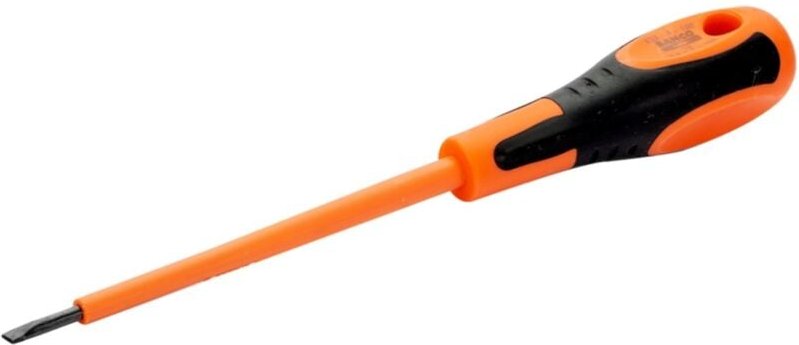 Bahco Nach VDE isolierter Schraubendreher für Schlitzschrauben mit Mehrkomponenten-Griff, 1,2 x 6,5 x 150 mm