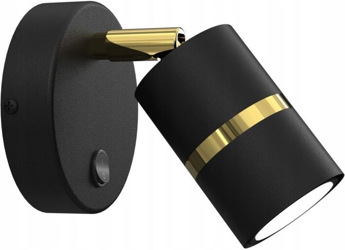 Frei. Verstellbare Wandleuchte mit Schalter Ewilight Tube 1xGu10 Schwarz und Gold