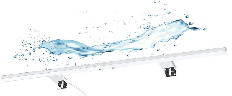 Esther led Spiegel Wandleuchte 80x2,9 cm 5700 k Weiß, 10 w, IP44, Chrom (ESTHER800NEW) - Focco