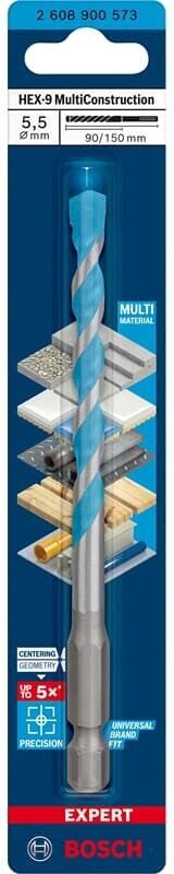 Bosch - Accessories expert HEX-9 2608900573 Mehrzweckbohrer 1 Stück Gesamtlänge 150 mm Sechskantscha